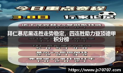拜仁慕尼黑连胜走势稳定，四连胜助力登顶德甲积分榜