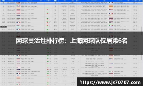 网球灵活性排行榜：上海网球队位居第6名